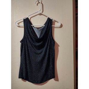 Banana Republic Navy Blue Sleeveless Blouse Extra Small with Polka Dot. ..(8)